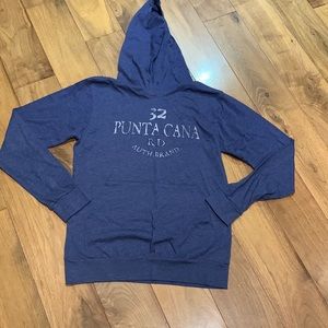 🌴 Caribbean Side Punta Cana Graphic Hoodie – Blue – Size L/XL (See Measurements